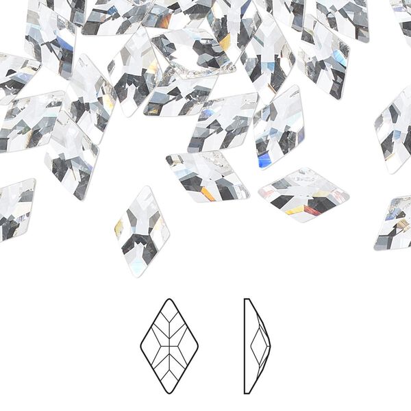 Flat back 6pk crystal foil back, Preciosa MAXIMA Czech crystal rhinestone 10x6mm rhombus image number 0