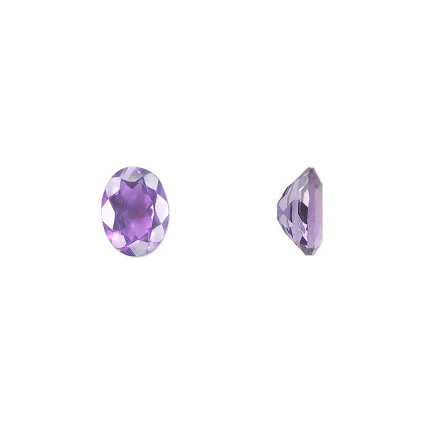 Amethyst 1pkg1, hand-cut faceted oval gem natural 8x6mm image number 0