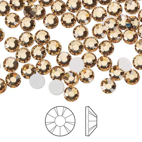 Flat back 1440pk light Colorado topaz foil back, Preciosa MAXIMA Czech crystal rhinestone 4.6-4.8mm chaton rose round SS20 image number 0