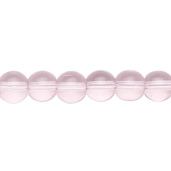 Bead, glass, pink, 8mm round. Sold per 36-inch strand. image number 0