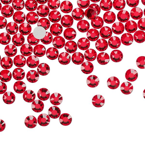 Flat back, Dance With Me™ crystal rhinestone, light Siam, foil back, 3.8-4mm rose, SS16. Sold per pkg of 144 (1 gross). image number 0