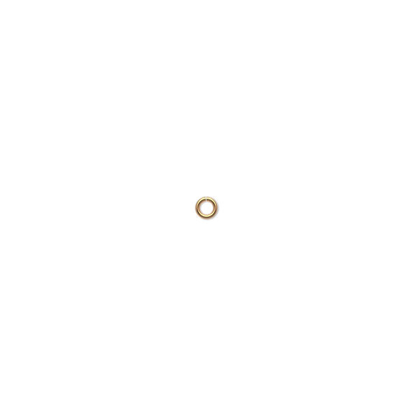 Jump ring, 14Kt gold, 2.3mm round, 1.3mm inside diameter, 24 gauge. Sold per pkg of 4. image number 0