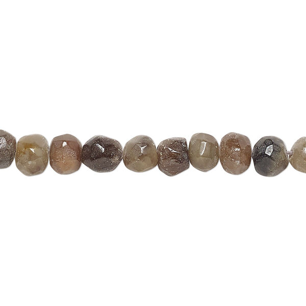 Multi-sapphire 1pkg1, hand-cut tumbled faceted pebble bead 14 inch small image number 0