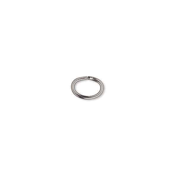 Jump ring, gunmetal-plated brass, 8x6mm oval, 5.7x3.6mm inside diameter, 16 gauge. Sold per pkg of 500. image number 0
