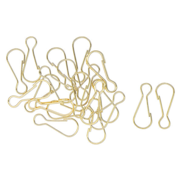 Clasp, snap hook, gold-finished steel, 24x10mm. Sold per pkg of 20. image number 0