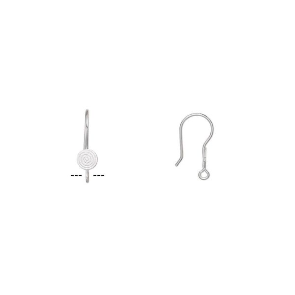 Ear wire fishhook 1pkg10 silver-plated, 21mm / spiral / open loop, 21 gauge stainless steel 5 pair image number 0