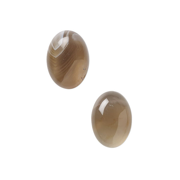 Cabochon, Botswana agate (natural), 14x10mm calibrated oval, B grade, Mohs hardness 6-1/2 to 7. Sold per pkg of 2. image number 0