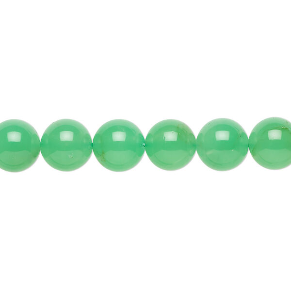 Bead, chrysoprase (natural), 8mm round, B- grade, Mohs hardness 6-1/2 to 7. Sold per 15-inch strand. image number 0
