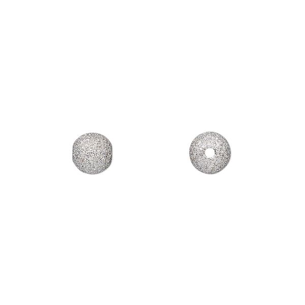 Bead, 14KtW white gold, 6mm laser round. Sold individually. image number 0