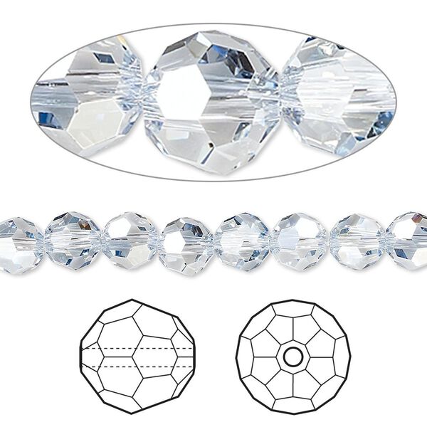 Bead 144pk crystal blue shade, Crystal Passions® 6mm round 5000 image number 0