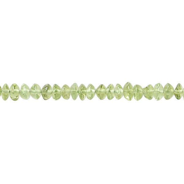 Peridot 1pkg1, hand-cut rondelle bead natural C grade, 15.5-16 inch 4x3mm image number 0