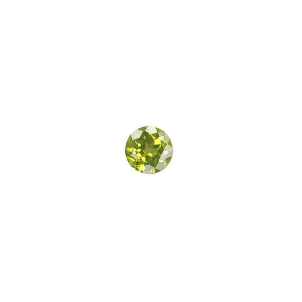 Peridot 1pkg1, hand-cut faceted round gem natural 7mm image number 0