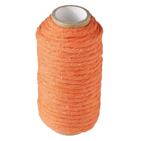Cord, cotton, orange, 3mm round. Sold per 10-yard spool. image number 0