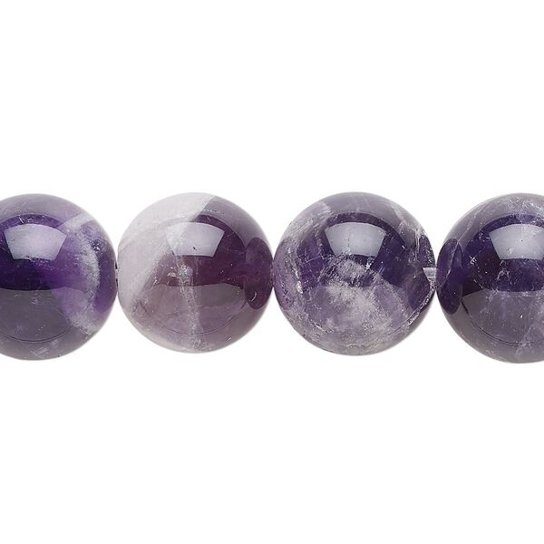 Banded amethyst 1pkg1, round bead natural 15.5-16 inch 14mm image number 0