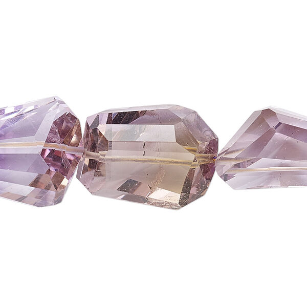 Ametrine / amethyst 1pkg1, hand-faceted nugget bead , 8 inch medium to large image number 0