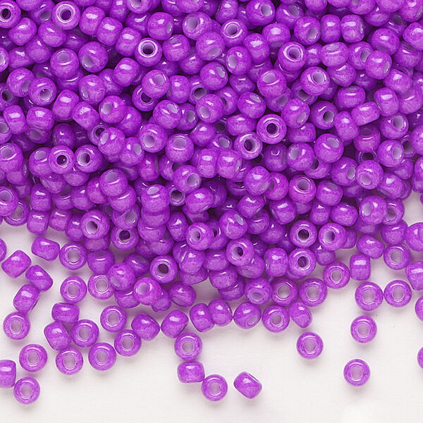 Seed bead, Miyuki, glass, pkg/250g, #8 rocaille, opaque outside dyed red violet, (RR-1378). image number 0