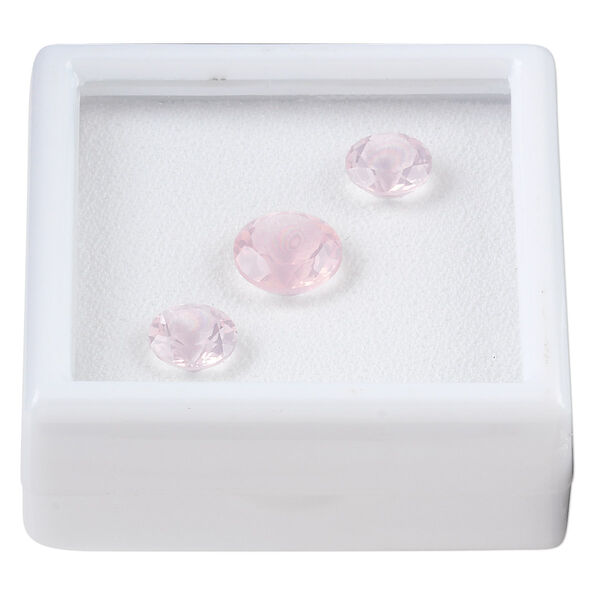Rose quartz 1pkg3, hand-cut faceted round gem natural A grade, 8mm / 10mm image number 0