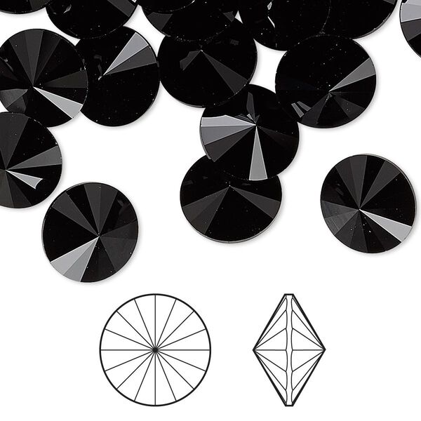 Chaton 48pk jet, Crystal Passions® 10.54-10.91mm rivoli SS47 1122 image number 0