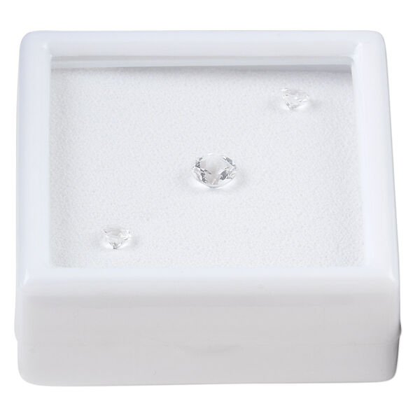 White topaz 1pkg3, hand-cut faceted round gem natural A grade, 4mm / 6mm image number 0