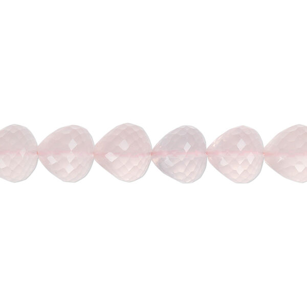 Bead, rose quartz (natural), 8-9mm hand-cut faceted teardrop, B grade, Mohs hardness 7. Sold per pkg of 10. image number 0