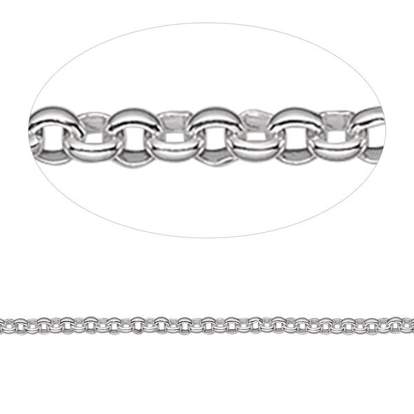 Chain, sterling silver, 2mm rolo. Sold per pkg of 5 feet. image number 0