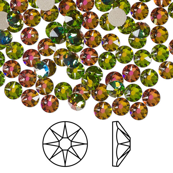 Flat back 144pk crystal vitrail medium foil back, Crystal Passions® 4.6-4.8mm rose round SS20 2088 image number 0