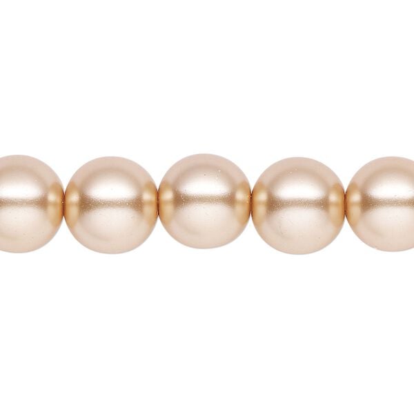 Pearl 2pk champagne, Celestial Crystal® 10mm round 15.5-16 inch image number 0