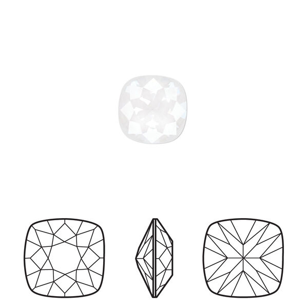 Fancy stone 144pk crystal electric white ignite LacquerPRO, Swarovski® 10mm cushion 4470 image number 0
