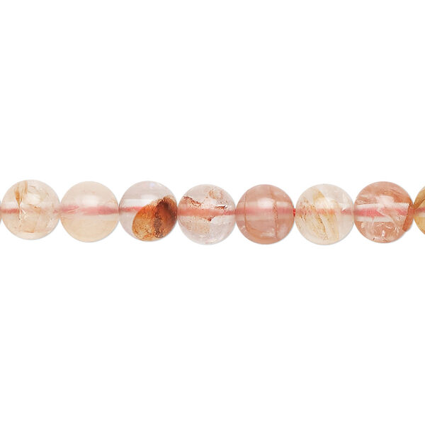 Hematoid quartz 1pkg1, round bead natural B grade, 15.5-16 inch 6mm image number 0