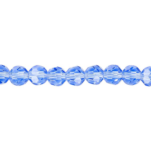 Bead 1pk 32 facets transparent light blue, Celestial Crystal® 6mm round 15.5-16 inch image number 0
