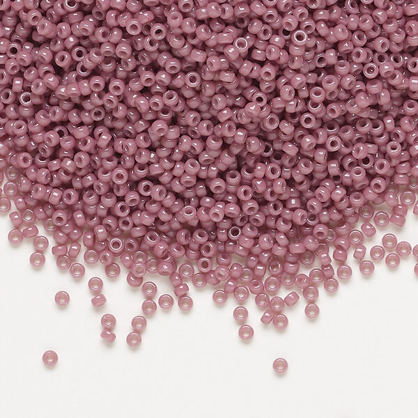 Seed bead, Miyuki, glass, pkg/35g, #15 rocaille, Duracoat® opaque outside dyed hydrangea, (RR-4487). image number 0