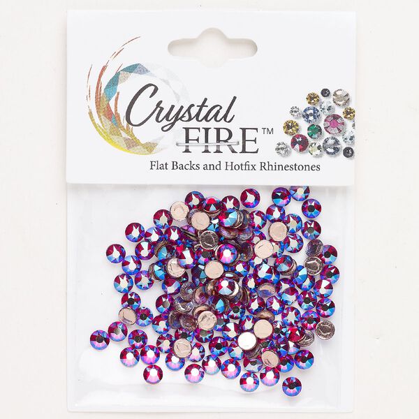 Flat back 144pk Siam shimmer foil back, Crystal Fire® 3.80-4.00mm hotfix round SS16 image number 0