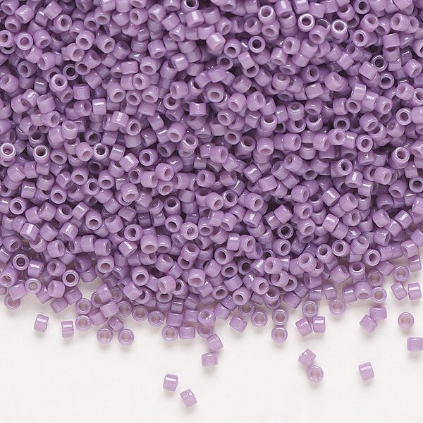 Seed bead, Delica®, glass, pkg/250g, #11 round, Duracoat® opaque outside dyed dark orchid (DB-2139). image number 0