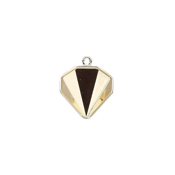 Drop, Almost Instant Jewelry®, gold-plated brass, 13.5mm with 12mm tilted chaton setting (4928/C). Sold individually. image number 0