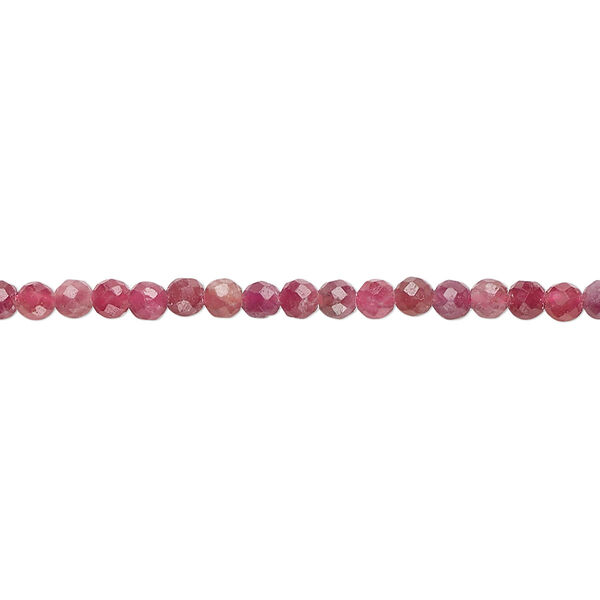 Bead, pink tourmaline (natural), 2.8-3.2mm faceted round, B grade, Mohs hardness 7 to 7-1/2. Sold per 15-1/2 inch strand, approximately 130 beads. image number 0