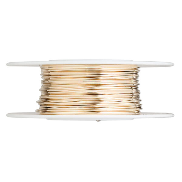 Wire, 12Kt gold-filled, half-hard, round, 22 gauge. Sold per pkg of 5 feet. image number 0