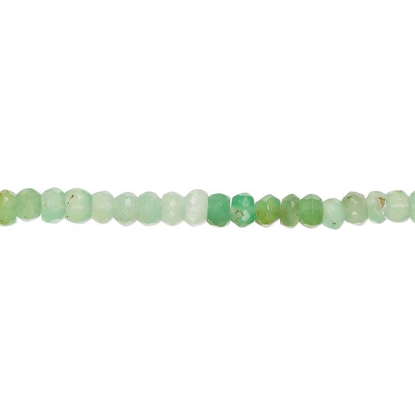 Chrysoprase 1pkg1, hand-cut faceted rondelle bead natural 13 inch 3x2mm-4x3mm image number 0