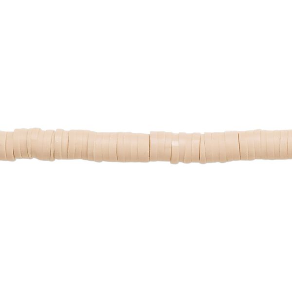 Bead, polymer clay, opaque beige, 4x1mm heishi. Sold per pkg of (2) 15-1/2" to 16" strands. image number 0