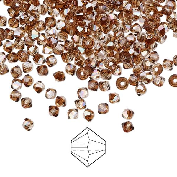 Bead 48pk crystal venus, Preciosa Czech crystal 3mm bicone image number 0