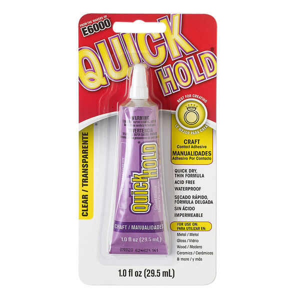 Adhesive, Quick Hold®, pkg/1-fluid-ounce tube, clear. image number 0