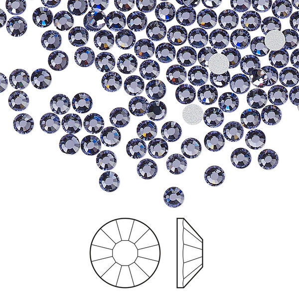 Flat back 1440pk tanzanite foil back, Preciosa Viva 12® Czech crystal rhinestone 3-3.2mm chaton rose round SS12 image number 0