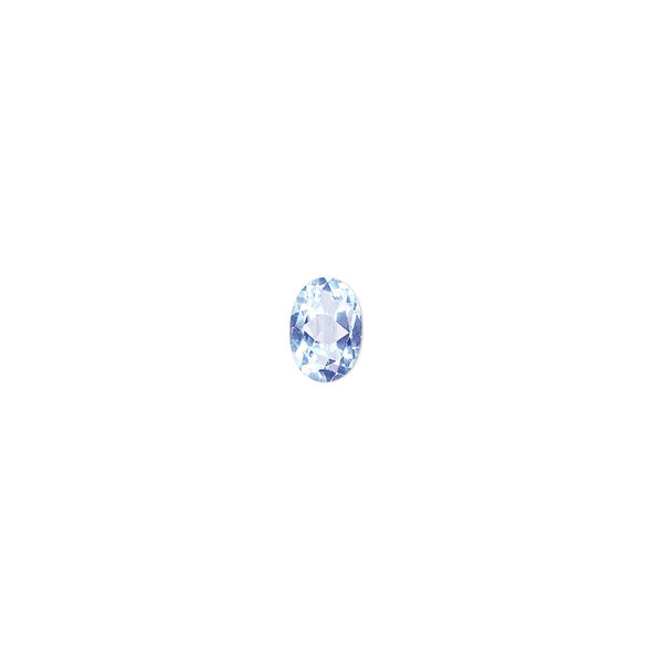 Sky blue topaz 1pkg1, hand-cut faceted oval gem 7x5mm image number 0