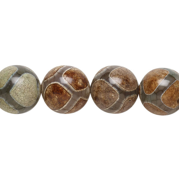Agate 1pkg1, round bead 8 inch 12mm image number 0
