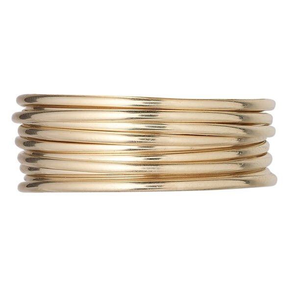 Wire, 12Kt gold-filled, full-hard, half-round, 14 gauge. Sold per pkg of 5 feet. image number 0