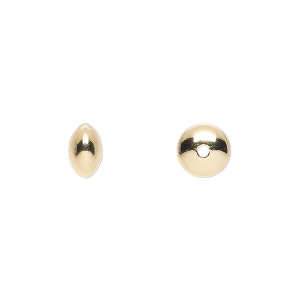 Bead, 14Kt gold-filled, 8x4.5mm smooth saucer. Sold per pkg of 2. image number 0