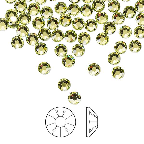 Flat back 144pk limecicle foil back, Preciosa MAXIMA Czech crystal rhinestone 3.8-4mm chaton rose round SS16 image number 0