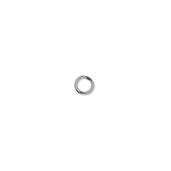 Jump ring, gunmetal-plated brass, 5mm round, 3.4mm inside diameter, 20 gauge. Sold per pkg of 500. image number 0