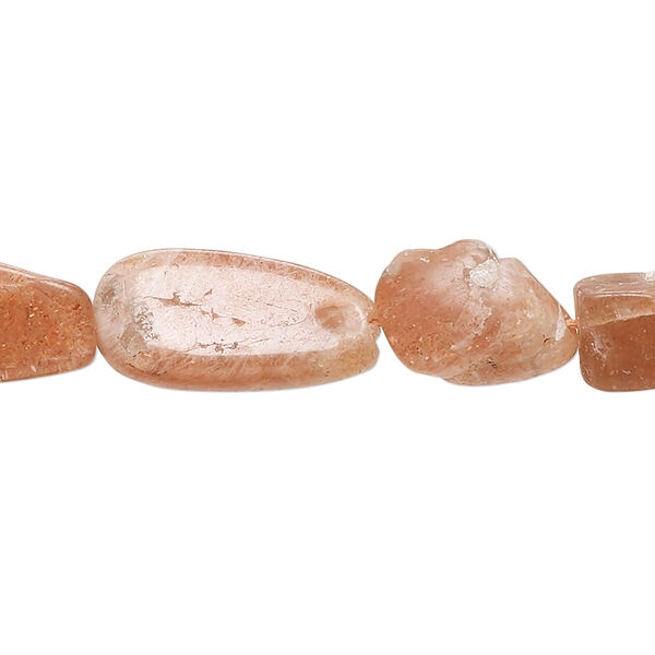 Sunstone 1pkg1, hand-cut nugget bead natural 14 inch small image number 0