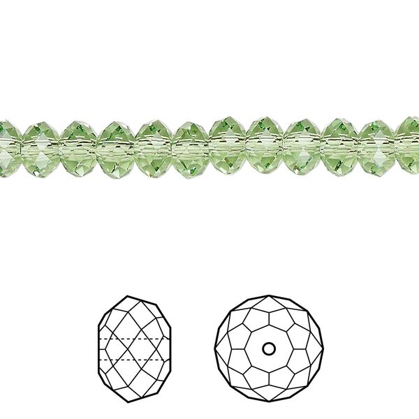 Bead 12pk peridot, Crystal Passions® Regenerated 6x4mm rondelle 5040 image number 0