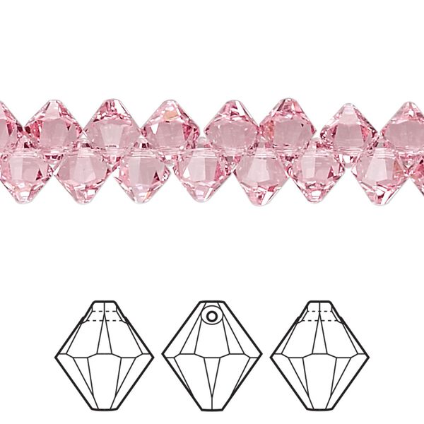 Drop 144pk light rose, Crystal Passions® 6mm pendant bicone 6328 image number 0